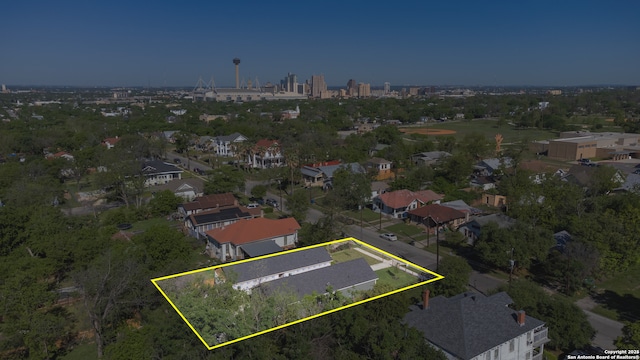 aerial view featuring a residential view