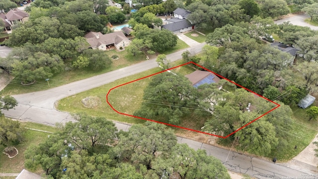 bird's eye view with a residential view