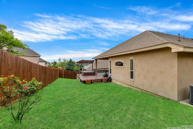 18718 Real Rdg, San Antonio, TX 78256 - view of yard featuring a fenced backyard and a deck