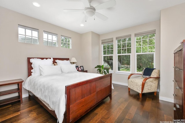 440 E Olmos, San Antonio, TX 78212 - bedroom with baseboards, multiple windows, dark wood finished floors, and recessed lighting