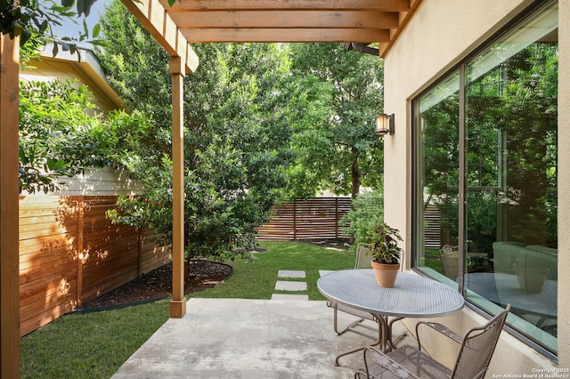 440 E Olmos, San Antonio, TX 78212 - view of patio featuring a fenced backyard and a pergola
