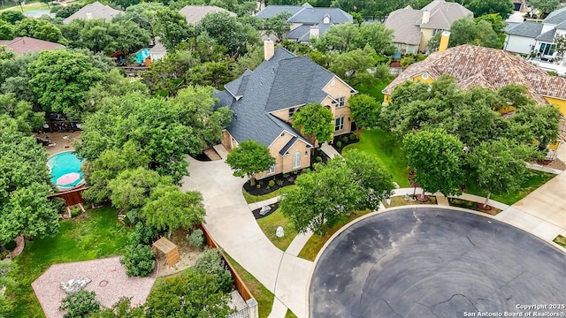 aerial view featuring a residential view