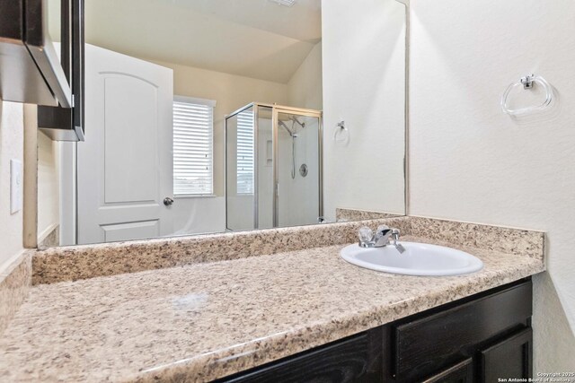 407 Wind Gust, New Braunfels, TX 78130 - bathroom with a stall shower and vanity