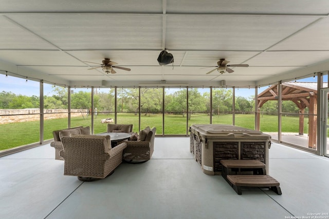 view of patio / terrace with ceiling fan