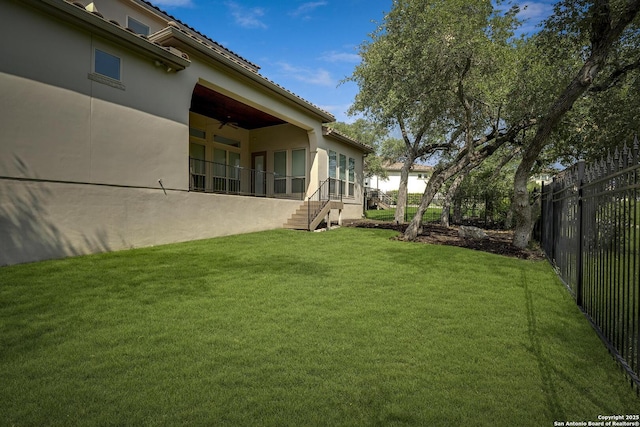 22932 Estacado, San Antonio, TX 78261 - view of yard with ceiling fan and stairway