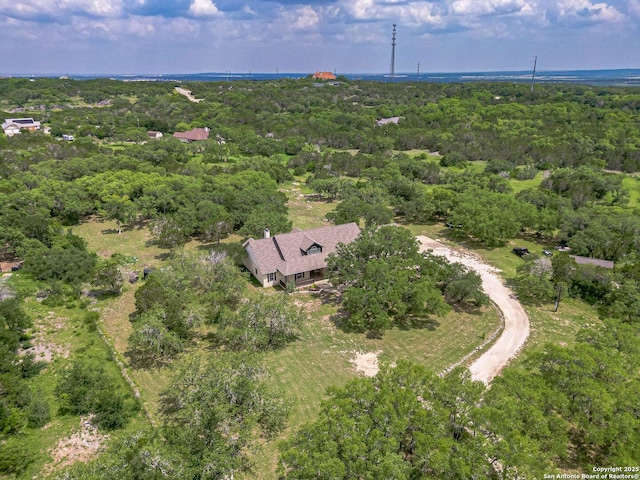 aerial view with a forest view