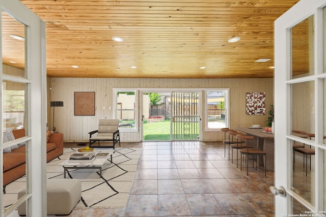 interior space with french doors