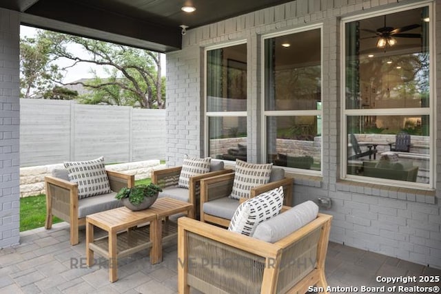 view of patio featuring a fenced backyard