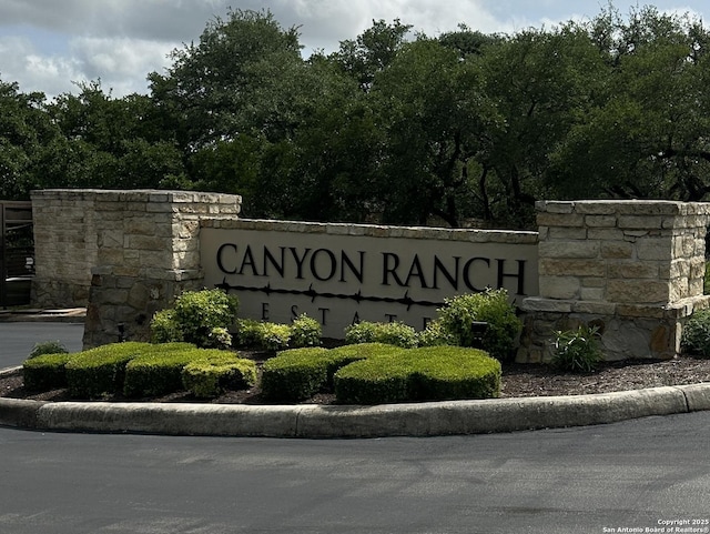 view of community sign