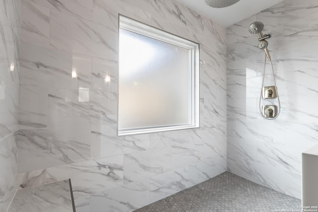 1901 Creek Mtn, San Antonio, TX 78259 - bathroom with a healthy amount of sunlight and a marble finish shower