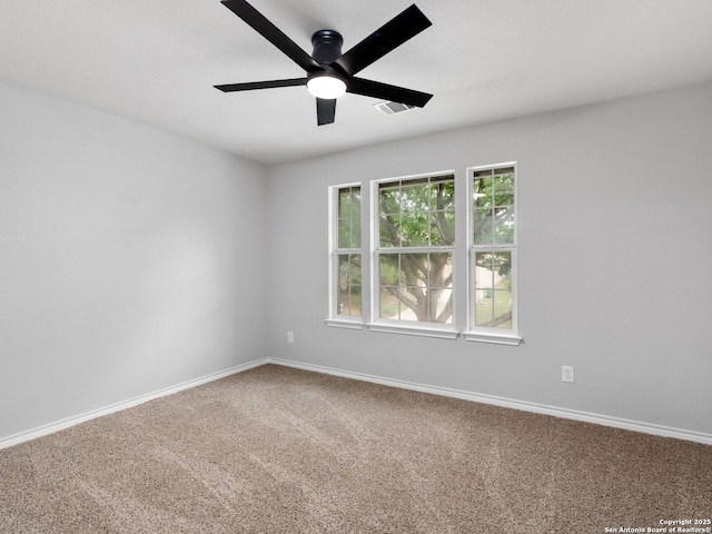 6027 Cedar Path, San Antonio, TX 78249 - unfurnished room with baseboards, ceiling fan, carpet, and visible vents