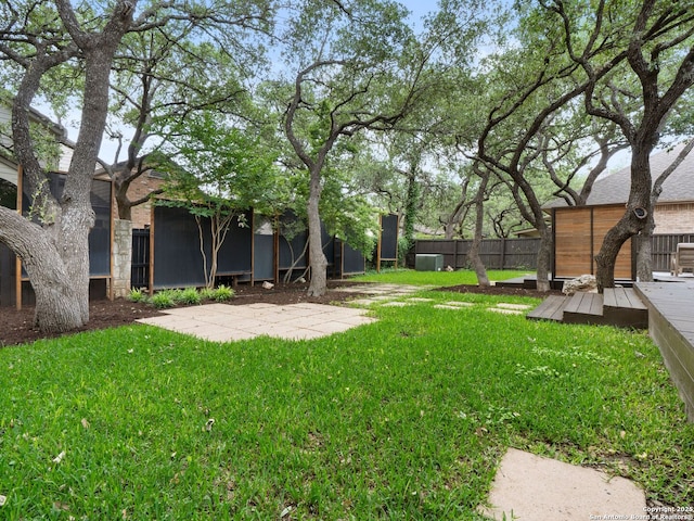 view of yard with fence