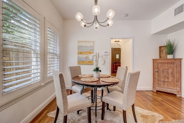 402 Thelma Dr, Olmos Park, TX 78212 - dining area with light wood-style floors, visible vents, plenty of natural light, and a chandelier