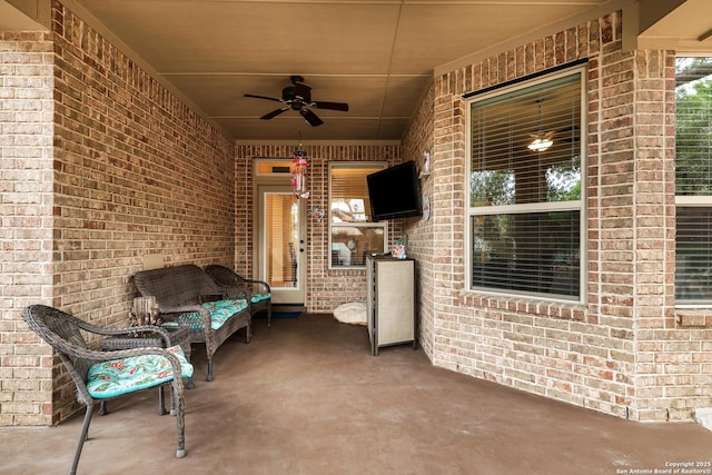 3811 Valencia Ct, San Antonio, TX 78259 - view of patio featuring a ceiling fan