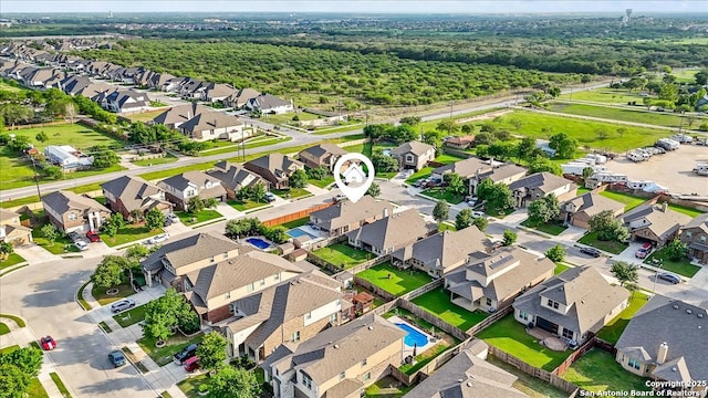 aerial view featuring a residential view