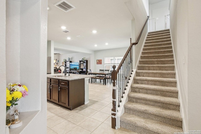 9223 Yaya, Converse, TX 78109 - stairway featuring tile patterned floors, recessed lighting, and visible vents