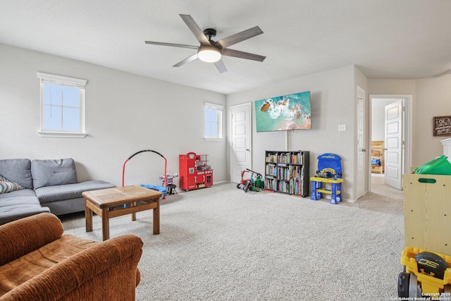 9223 Yaya, Converse, TX 78109 - living room with a ceiling fan, plenty of natural light, and carpet