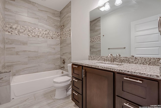 8314 Marek, San Antonio, TX 78224 - full bathroom featuring vanity, tub / shower combination, and toilet