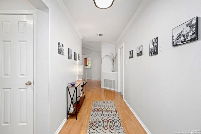 9503 Kirk Pond, San Antonio, TX 78240 - hall featuring light wood finished floors, crown molding, and baseboards
