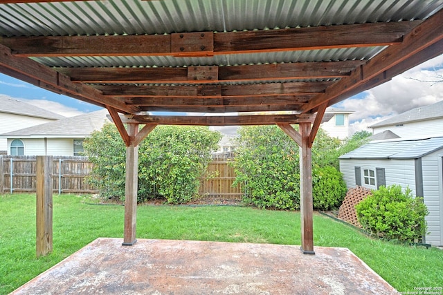 view of patio with a fenced backyard