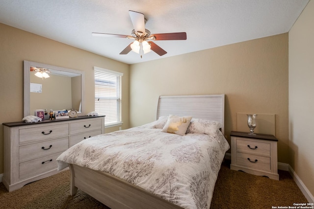 12422 Caprock Crk, San Antonio, TX 78254 - bedroom with carpet floors, baseboards, and ceiling fan