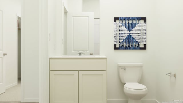 5219 Whirling Pl, San Antonio, TX 78253 - bathroom with toilet, baseboards, and vanity