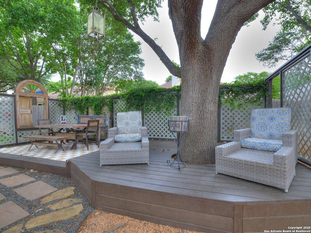 view of wooden deck