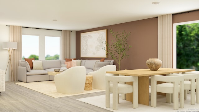 sitting room with wood finished floors
