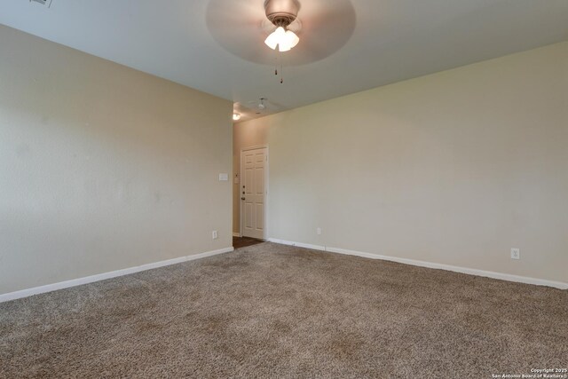 3622 Mill Mdw, San Antonio, TX 78247 - empty room with ceiling fan, carpet floors, and baseboards