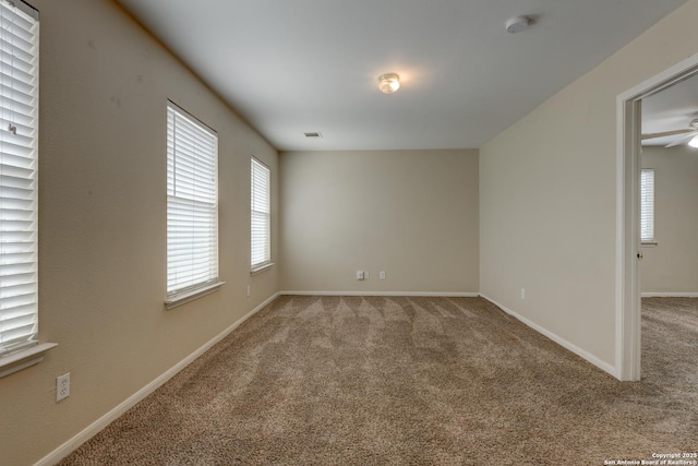3622 Mill Mdw, San Antonio, TX 78247 - unfurnished room with carpet, baseboards, a smoke detector, and ceiling fan