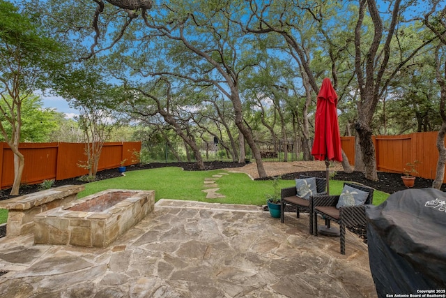 view of patio / terrace with a fenced backyard