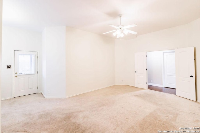 26923 Trinity Hts, San Antonio, TX 78261 - spare room featuring ceiling fan, baseboards, and carpet