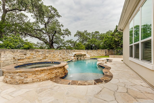 2623 Galit Cv, San Antonio, TX 78230 - view of pool with a fenced in pool, a patio, and an in ground hot tub