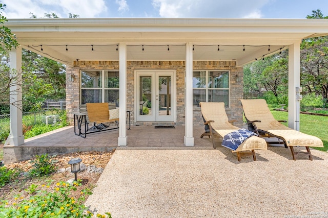 view of patio / terrace featuring french doors
