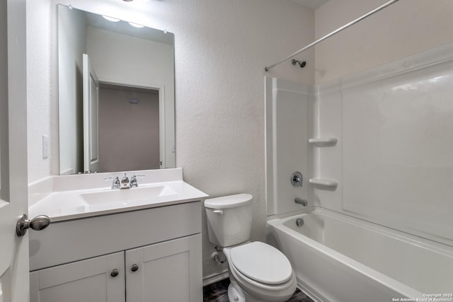 5014 Jovian, San Antonio, TX 78245 - bathroom with vanity,  shower combination, a textured wall, and toilet