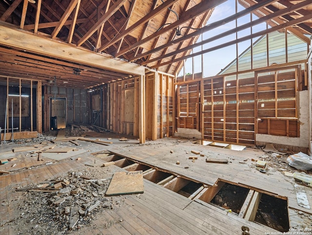 misc room with vaulted ceiling