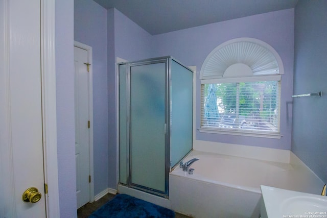 5315 Argyle, San Antonio, TX 78247 - full bathroom with a sink, a bath, and a shower stall
