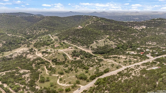 drone / aerial view with a mountain view