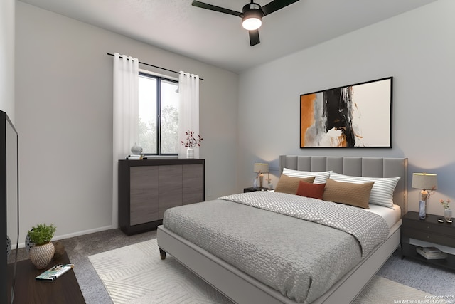 19750 Encino Way, San Antonio, TX 78259 - bedroom featuring light carpet, baseboards, and a ceiling fan