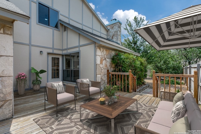 19750 Encino Way, San Antonio, TX 78259 - wooden terrace featuring an outdoor hangout area