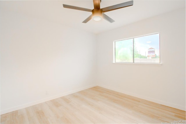 4742 Misty Run, San Antonio, TX 78217 - spare room featuring ceiling fan, baseboards, and light wood finished floors