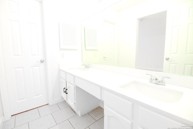 4742 Misty Run, San Antonio, TX 78217 - bathroom with a sink, tile patterned flooring, and double vanity