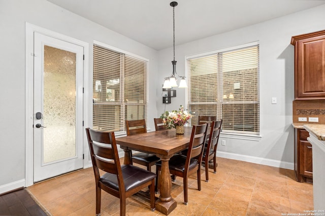 dining area with baseboards