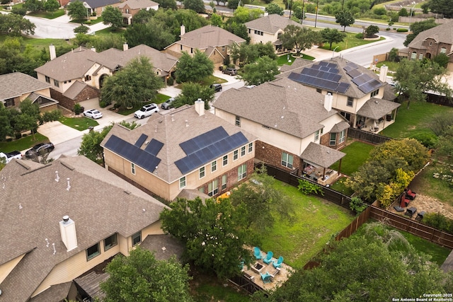 drone / aerial view with a residential view