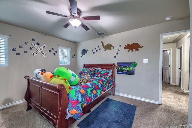 13408 Drop Seed, San Antonio, TX 78254 - bedroom with carpet, baseboards, and a ceiling fan