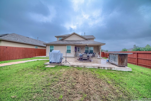 13408 Drop Seed, San Antonio, TX 78254 - rear view of house with a patio, ceiling fan, and outdoor dining area