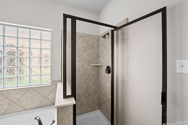 8715 Anton Chico, Helotes, TX 78023 - full bathroom with a shower stall and a garden tub