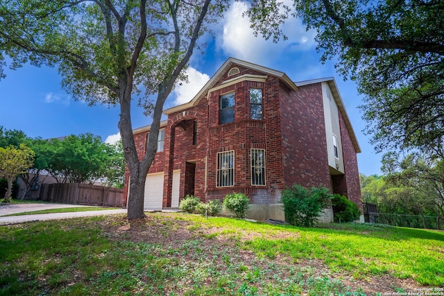 1903 Copperfield, San Antonio, TX 78251 - traditional home featuring brick siding, an attached garage, fence, and driveway