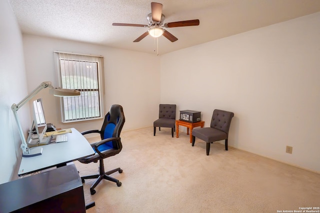 1903 Copperfield, San Antonio, TX 78251 - office area featuring carpet floors and ceiling fan