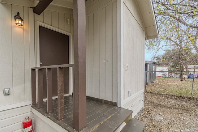 property entrance with fence